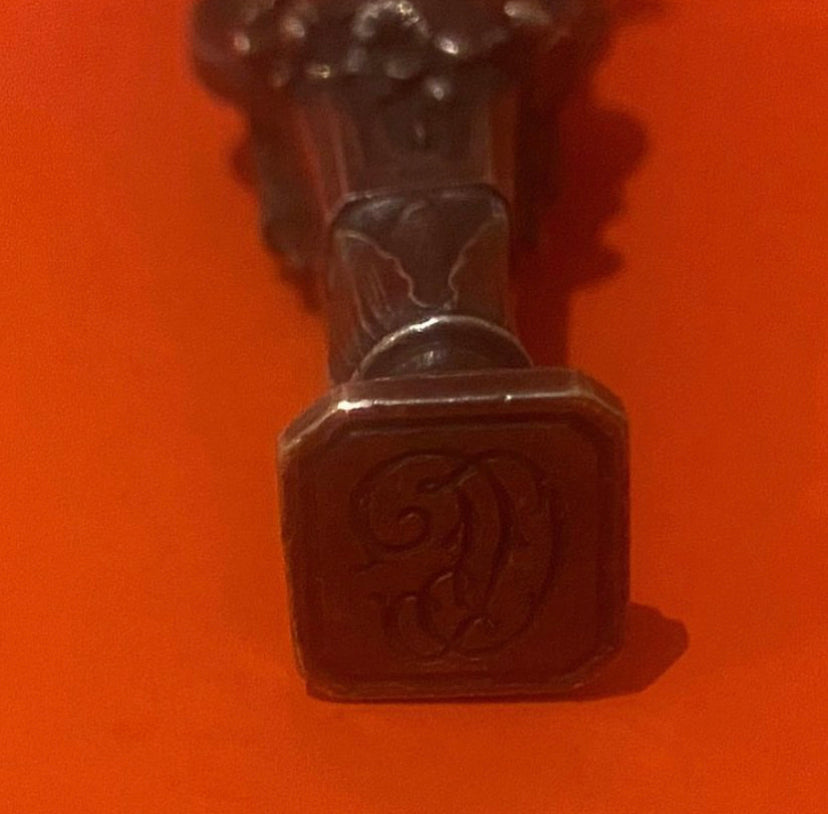 Antique Italian silver-plated bronze sealing Wax Stamp