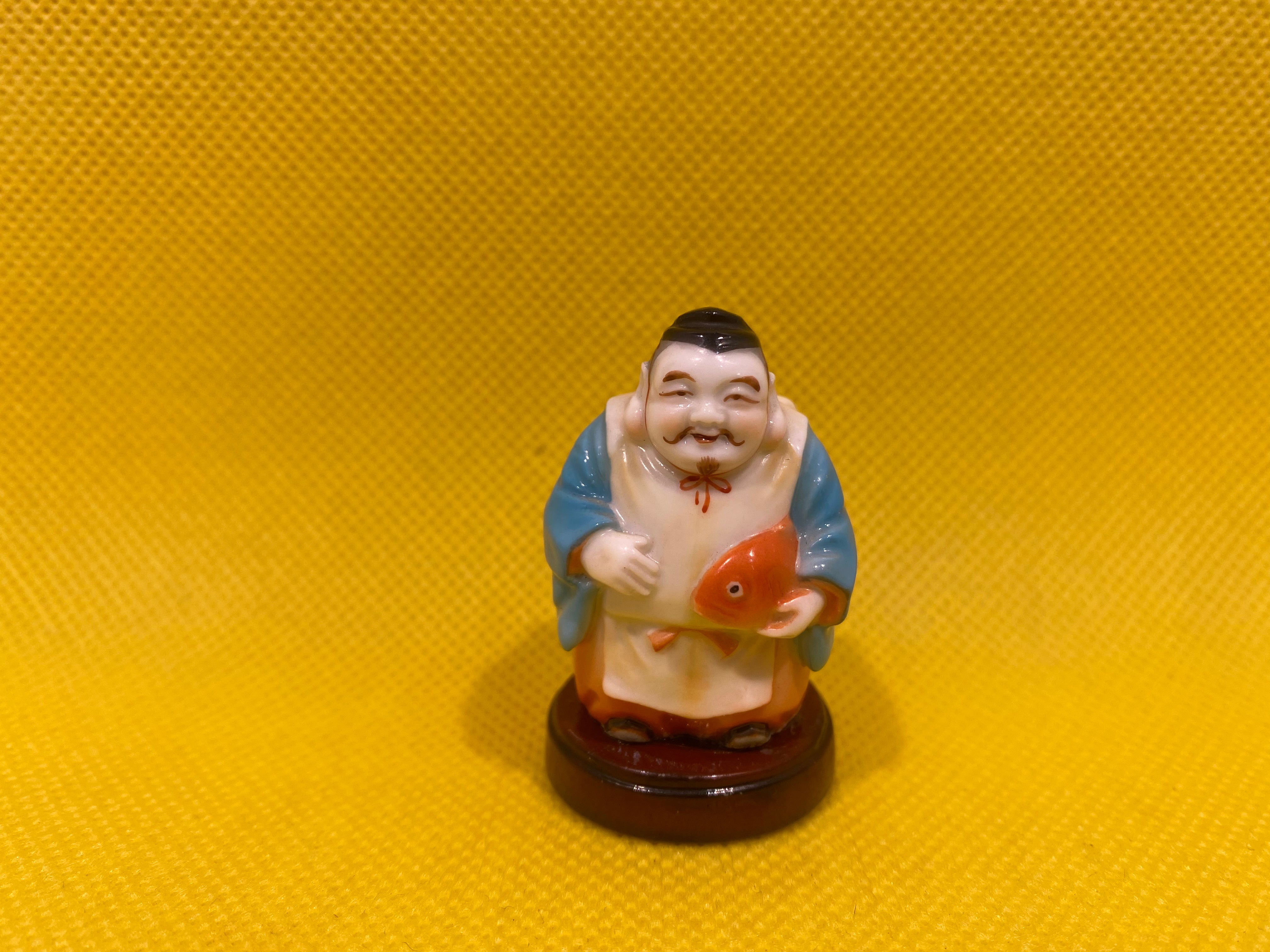 Japanese Satsuma Moriage 6 Porcelain Figurine Lucky God