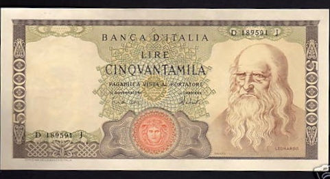 Italy 1972 - 50000 LIRE Leonardo da Vinci