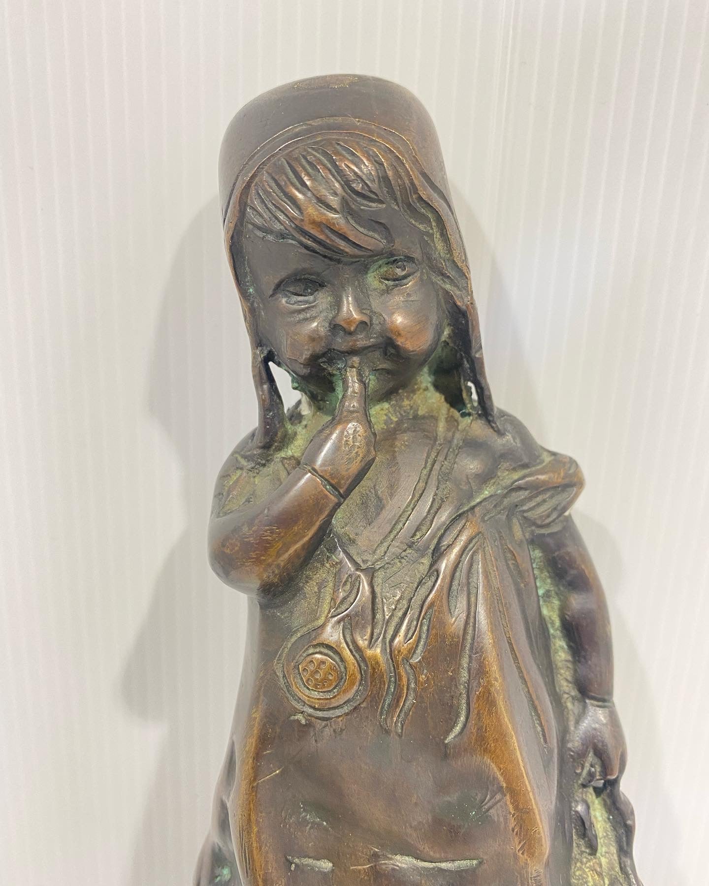 After Juan Clara (1875-1958) Bronze Girl on Stool.