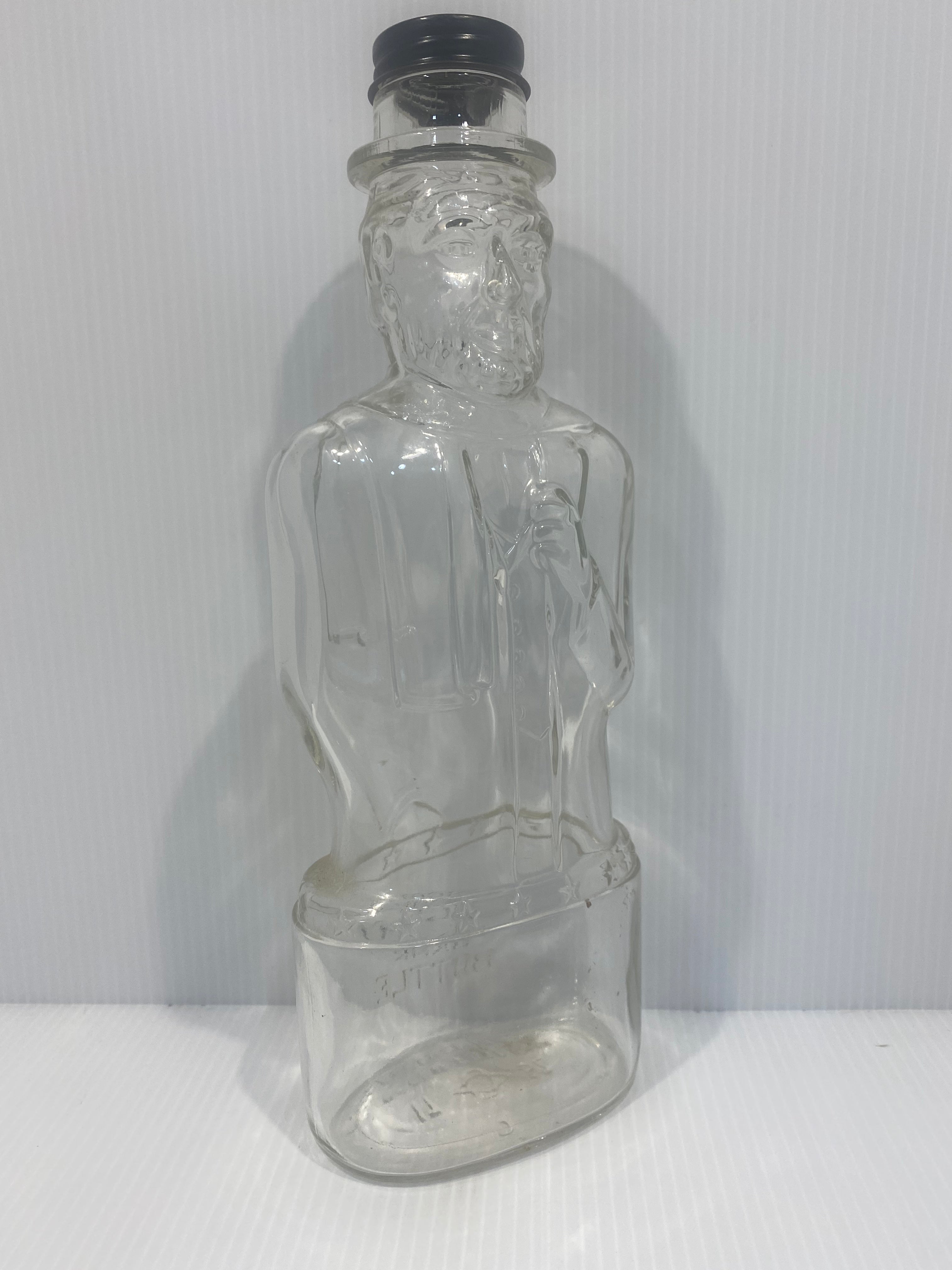 Abraham Lincoln Bank Bottle Glass