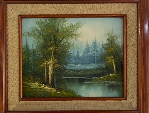 Antique landscape painting , 1940s