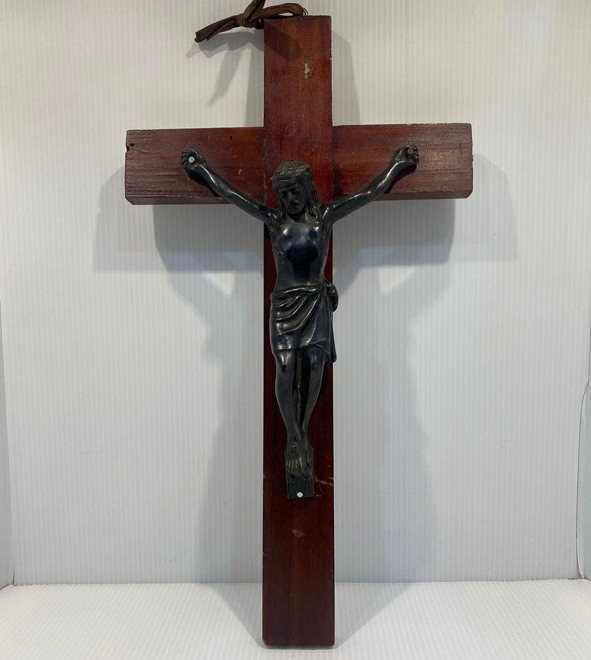 Antique Mexican wooden crucifix
