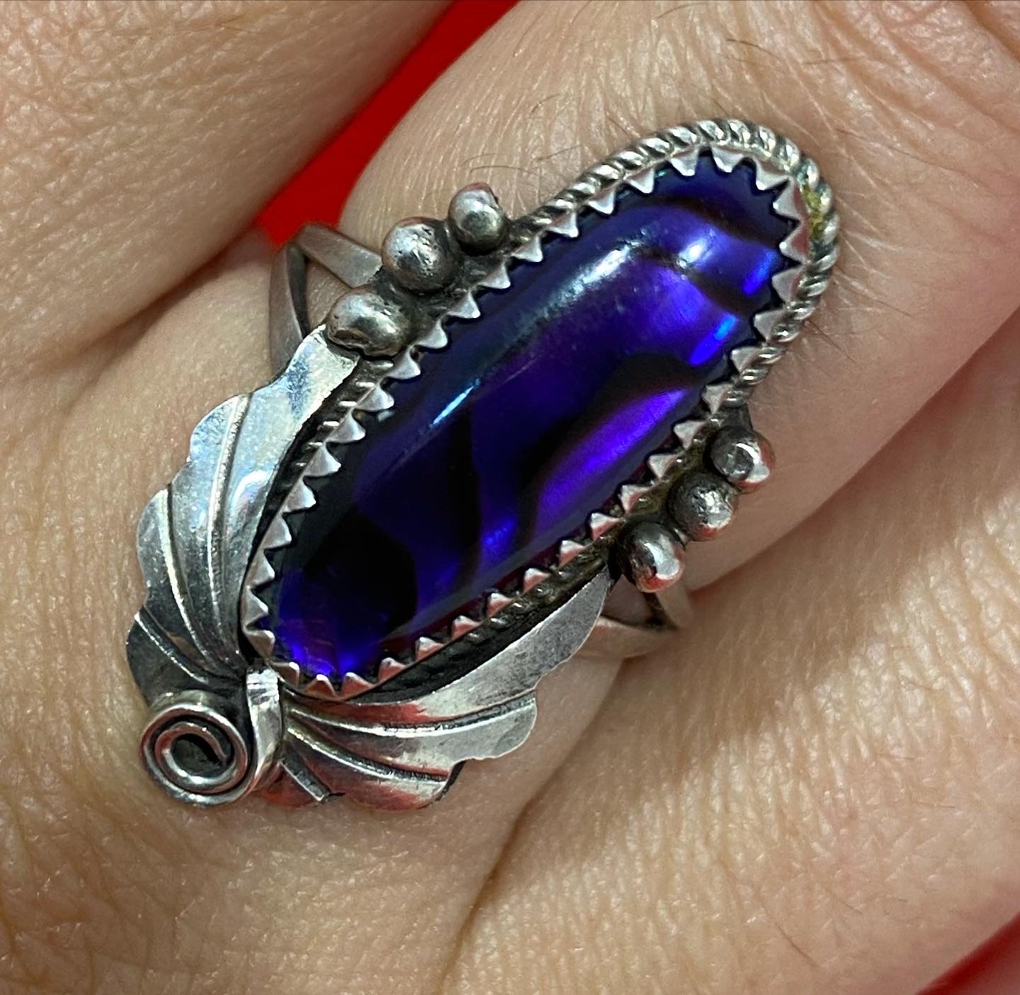 Beautiful vintage Silver Ring ( 1960s ) with amethyst stone.