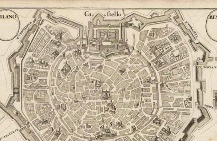 Detailed plan of Milan 1700