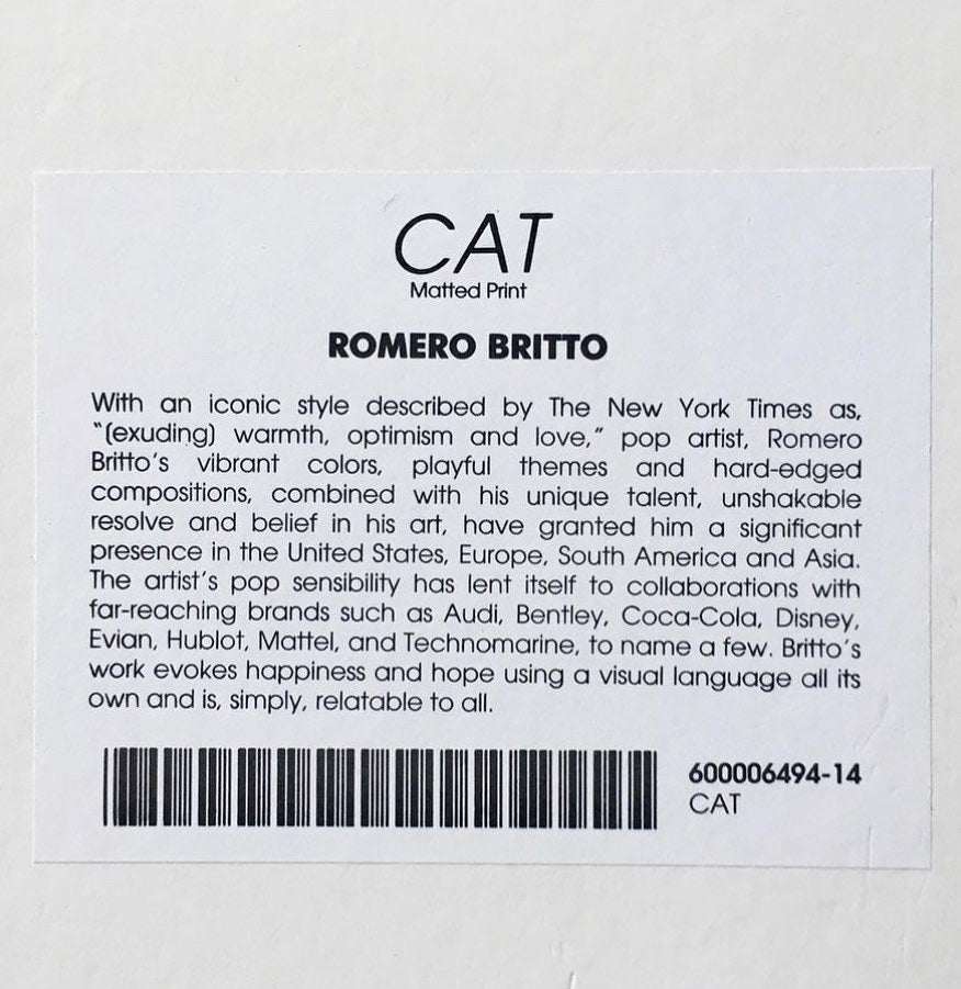 Romero Britto,  serigraphy “ Gato Blanco “