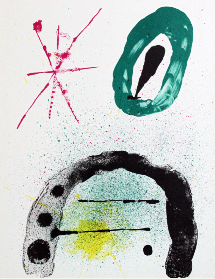 Joan Miró, original lithograph published in Derriere le Miroir magazine 1959.