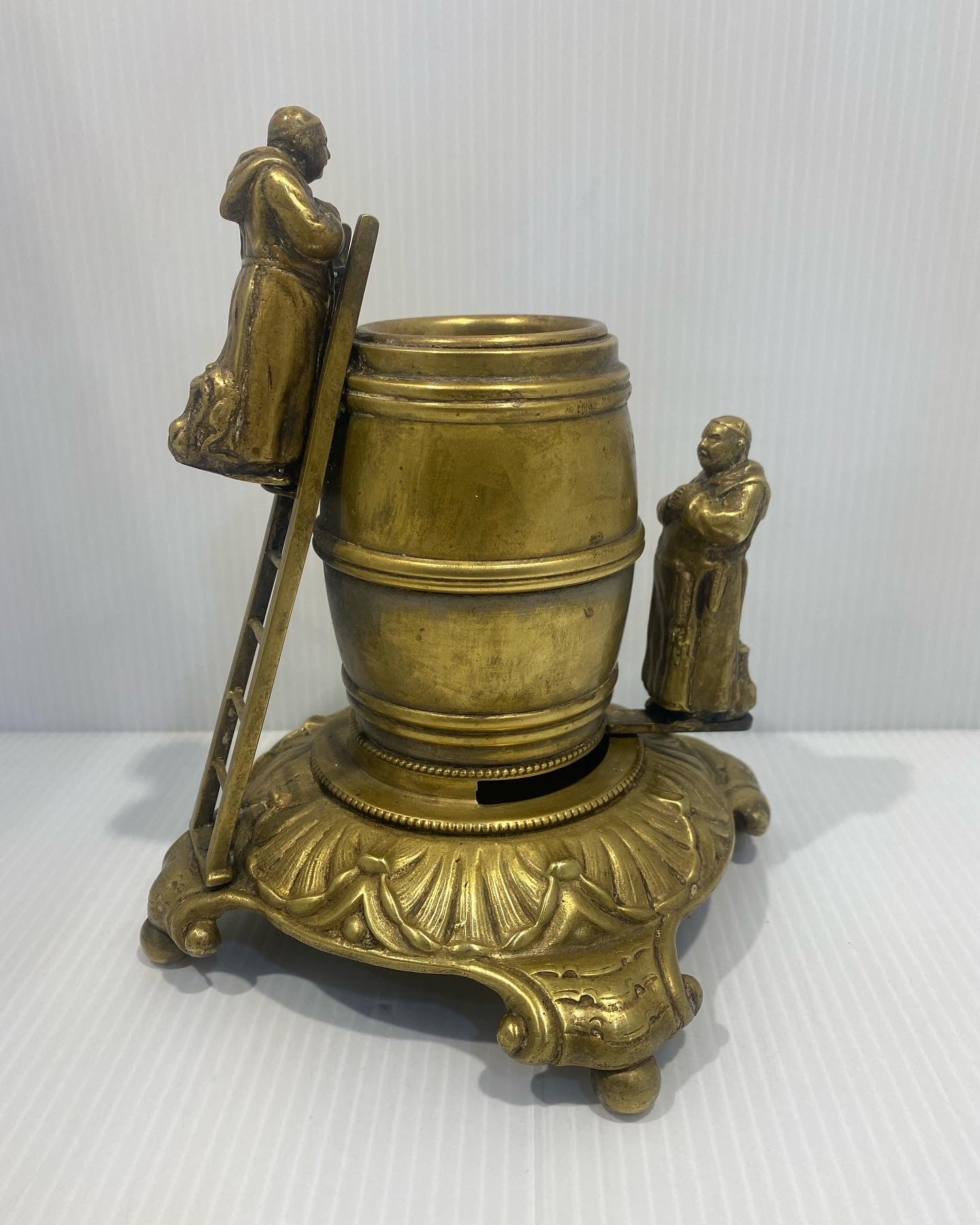 French  Bronze Louis Philippe Period Inkwell and Bell Set, circa 1840