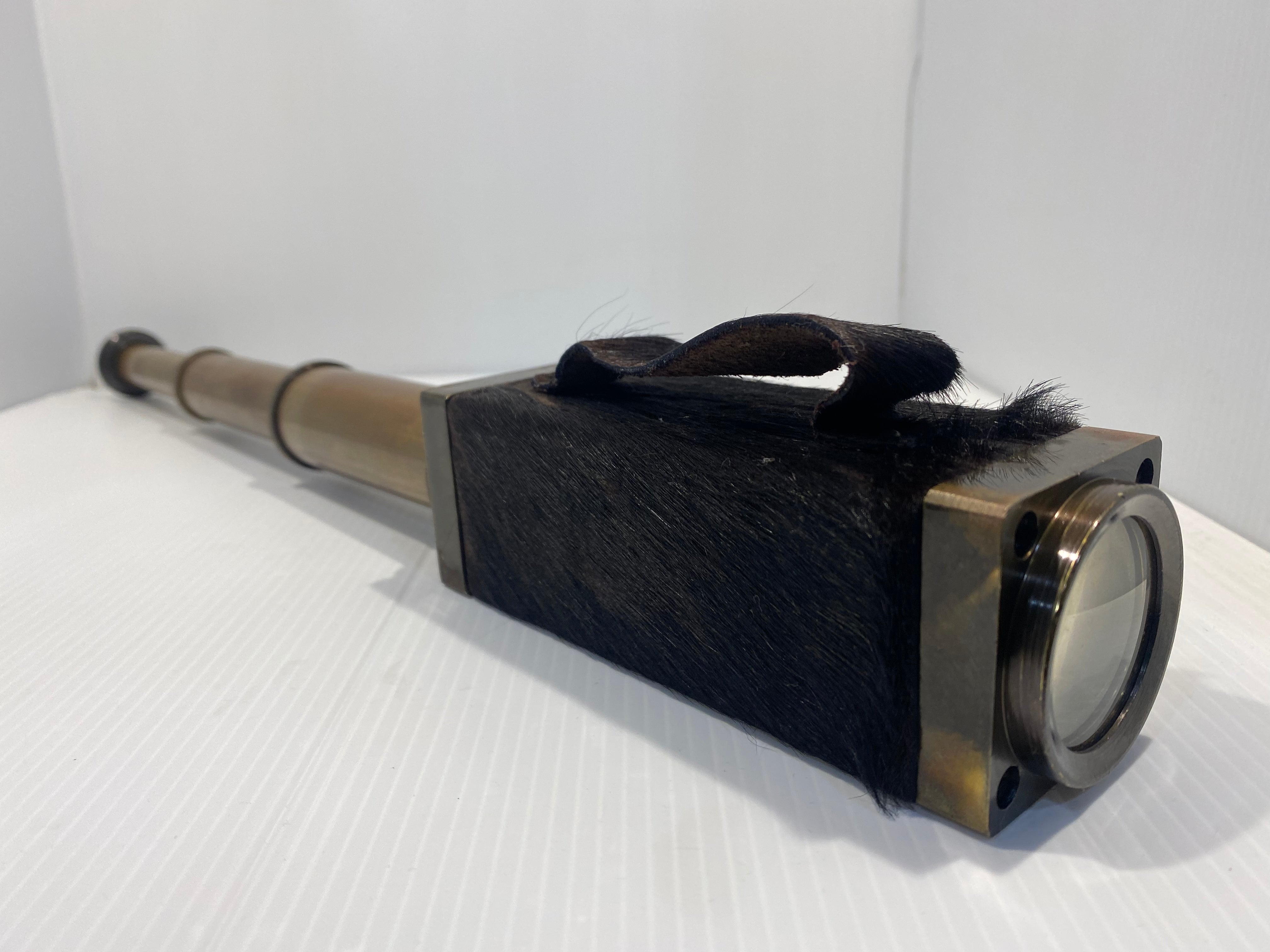 Antique English brass spyglass binoculars