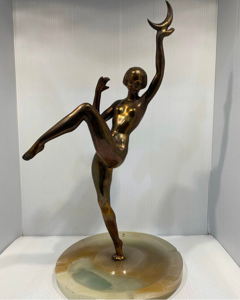 Art Deco gilt bronze , female dancer