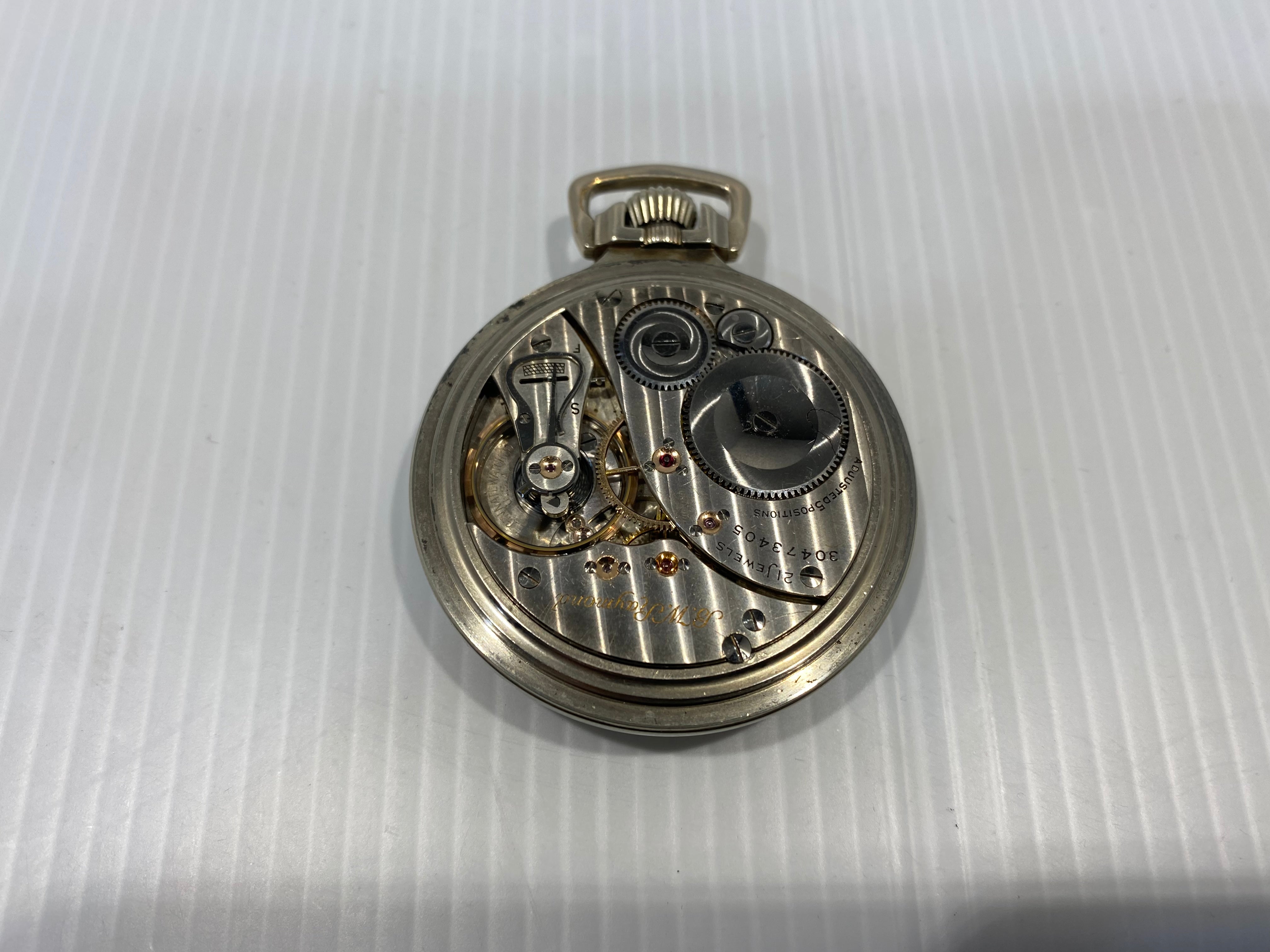 Elgin model 15, pocket watch silver plated 1928
