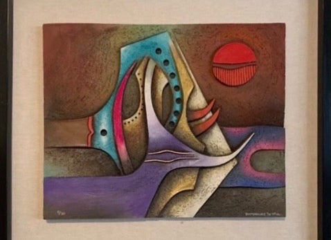 CONRADO DOMINGUEZ “No title “  Signed and dated '96, Relief in mixed technique 11/30
