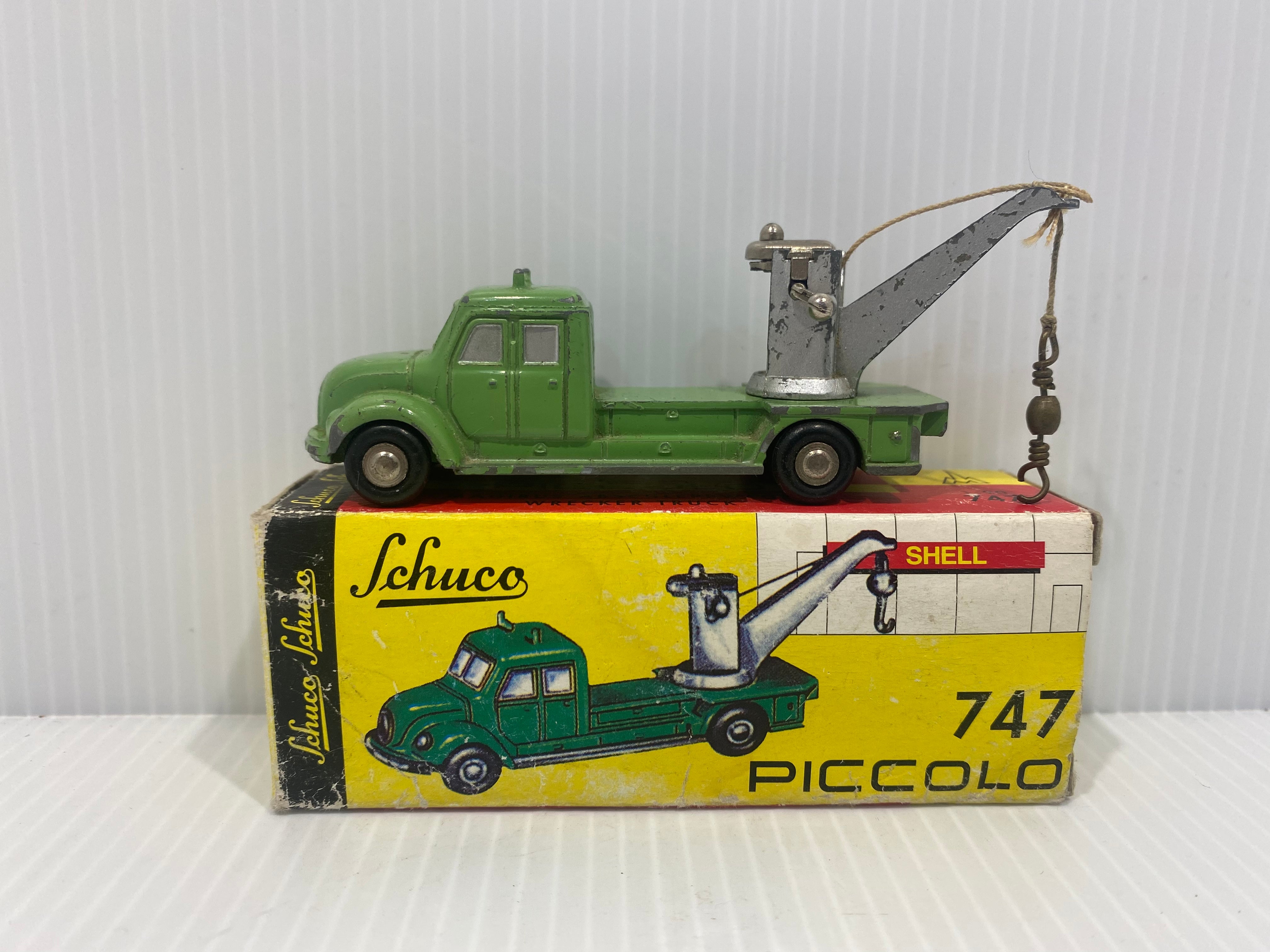 Vintage Shuco Piccolo Dodge crane truck with original box