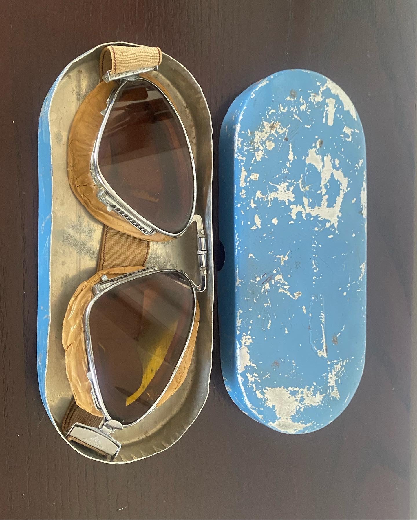 Original flight/motorcycle goggles From the Fopais Franchini company Milano.