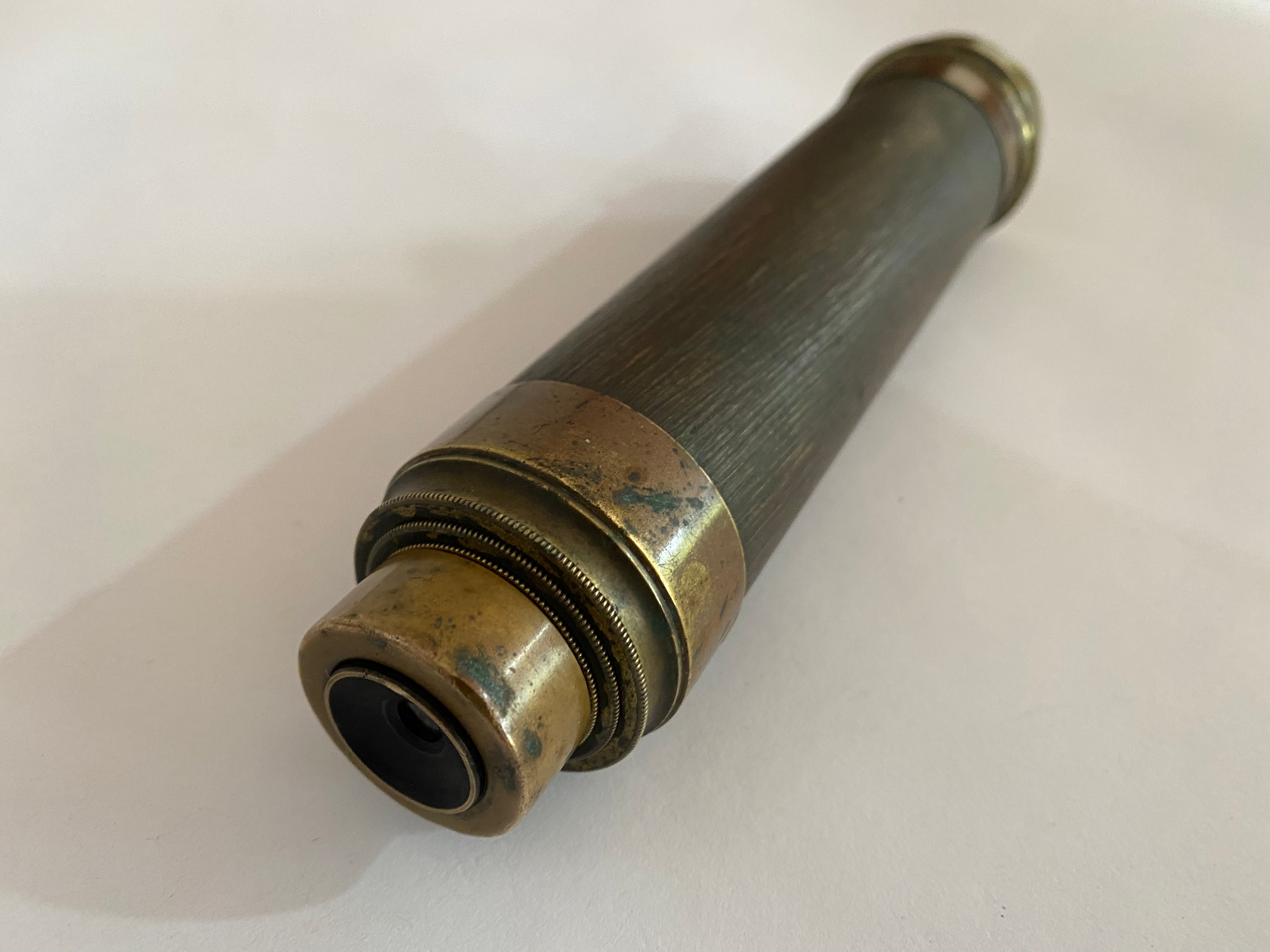 Antique English brass spyglass binoculars