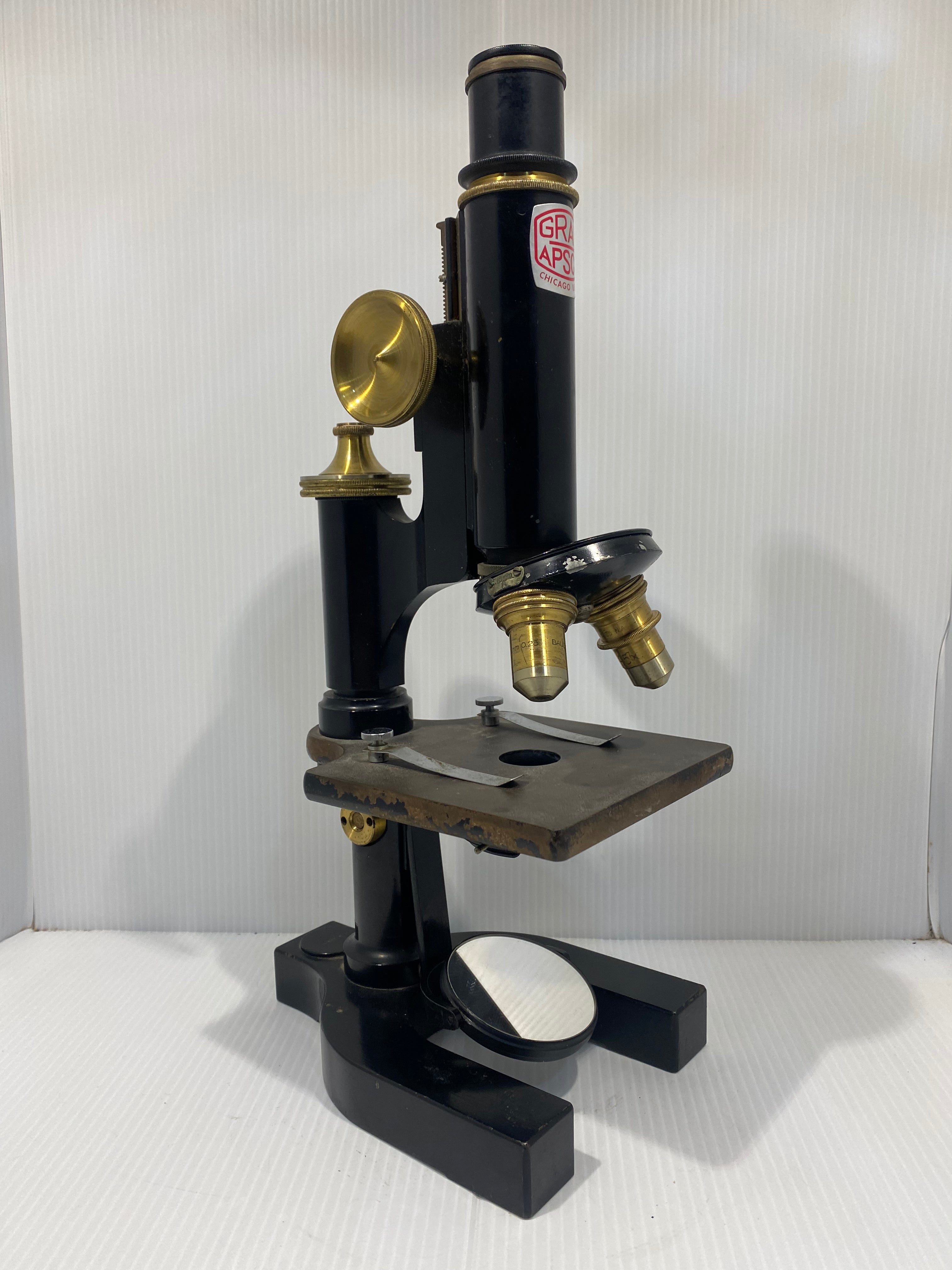 vintage Graf Apsco laboratory microscope 1946