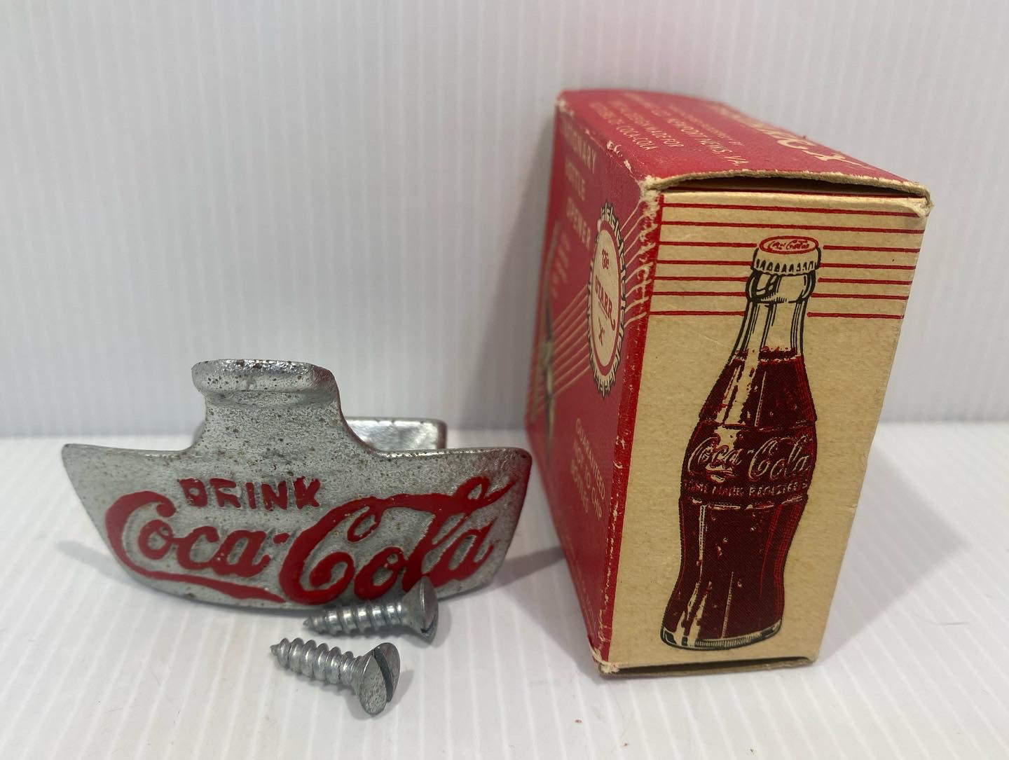 Beautiful vintage, 1930s, aluminum ,  Starr X Coca Cola Wall Mount Bottle Opener.