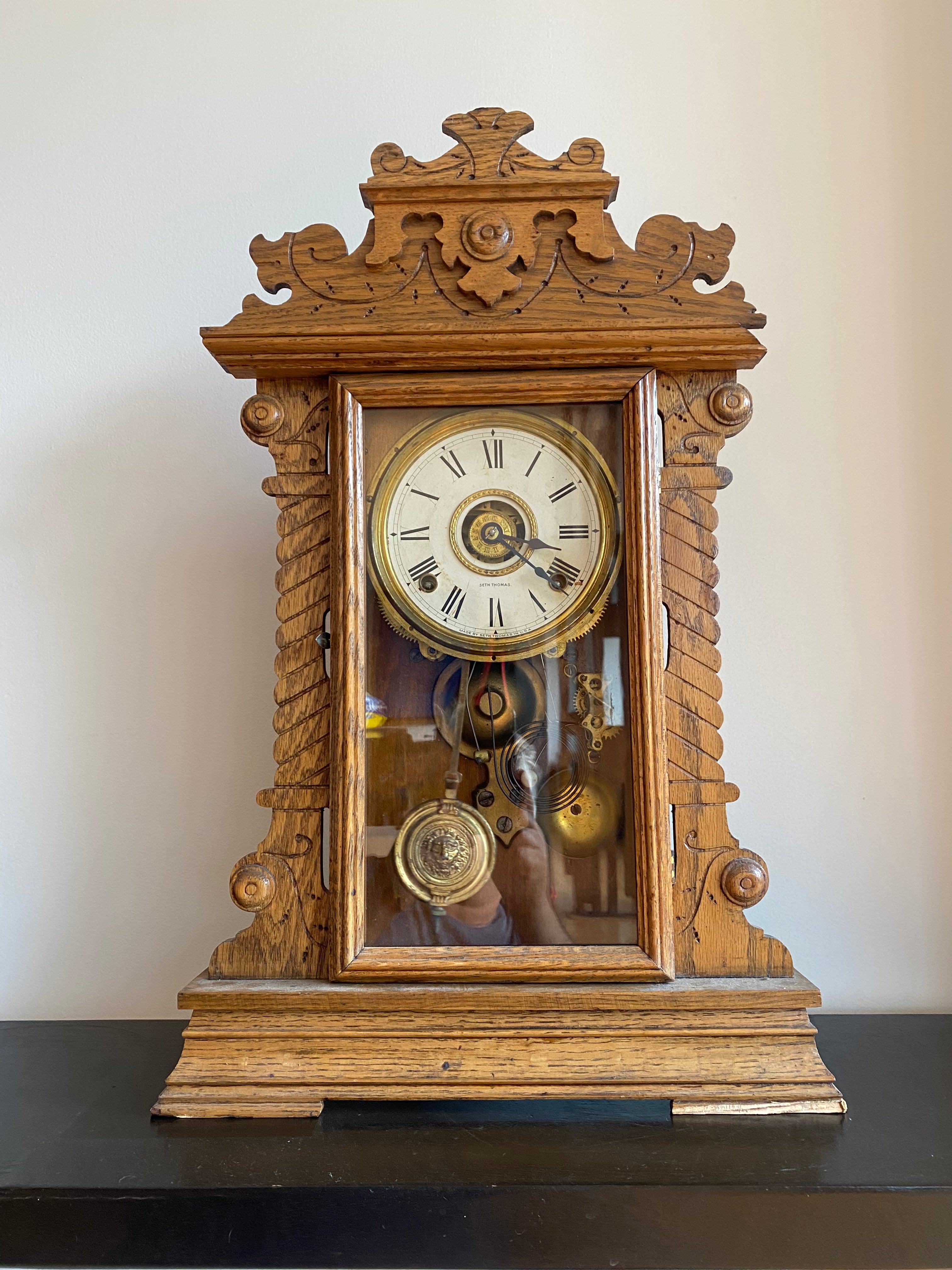 1890s Seth Thomas Gingerbread Mantle Clock.