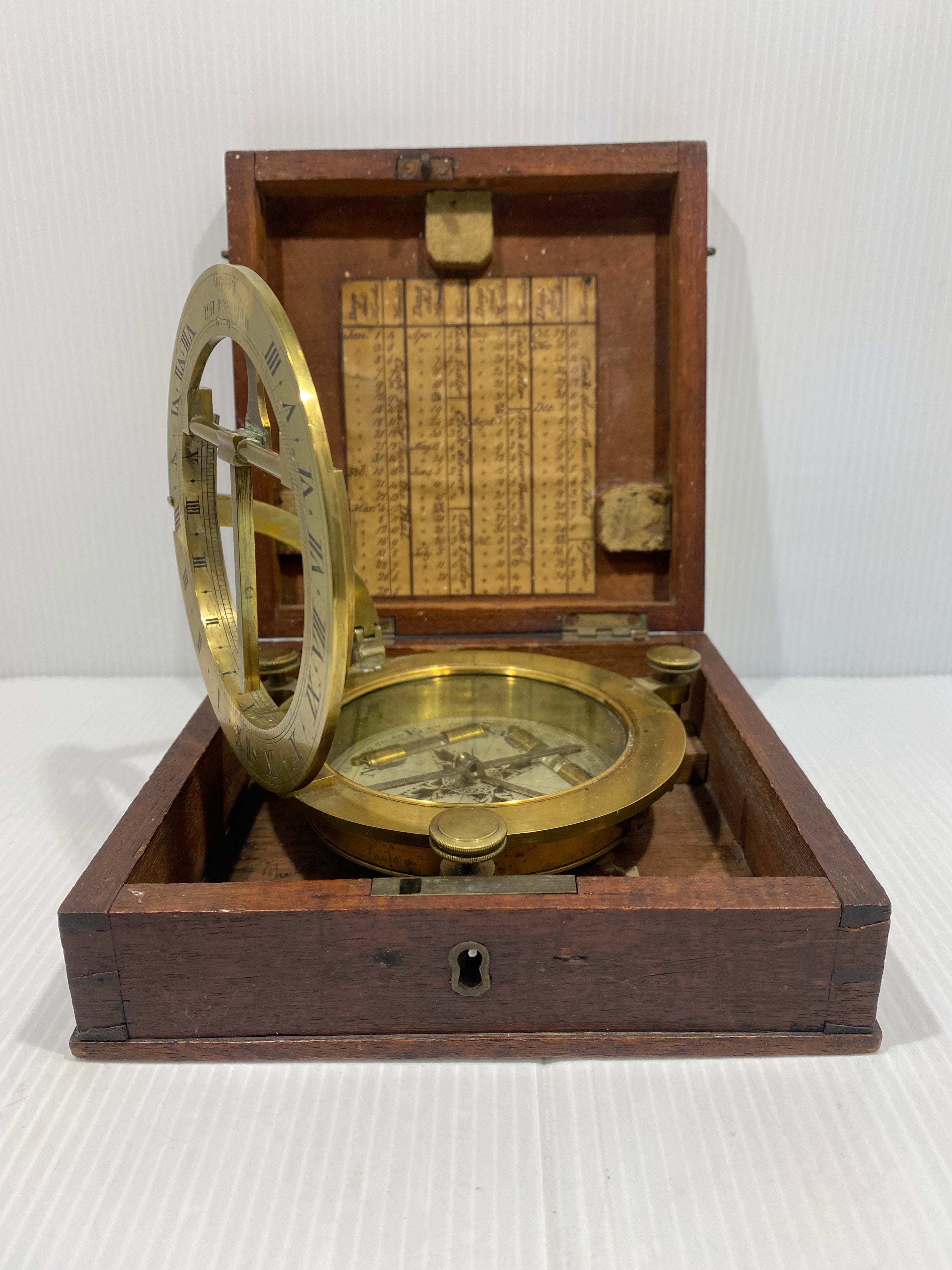 Antique Brass compass. London: Watkins & Hill, [ ca. 1840s ].
