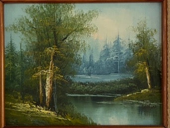 Antique landscape painting , 1940s