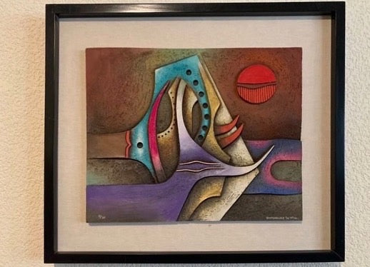 CONRADO DOMINGUEZ “No title “  Signed and dated '96, Relief in mixed technique 11/30