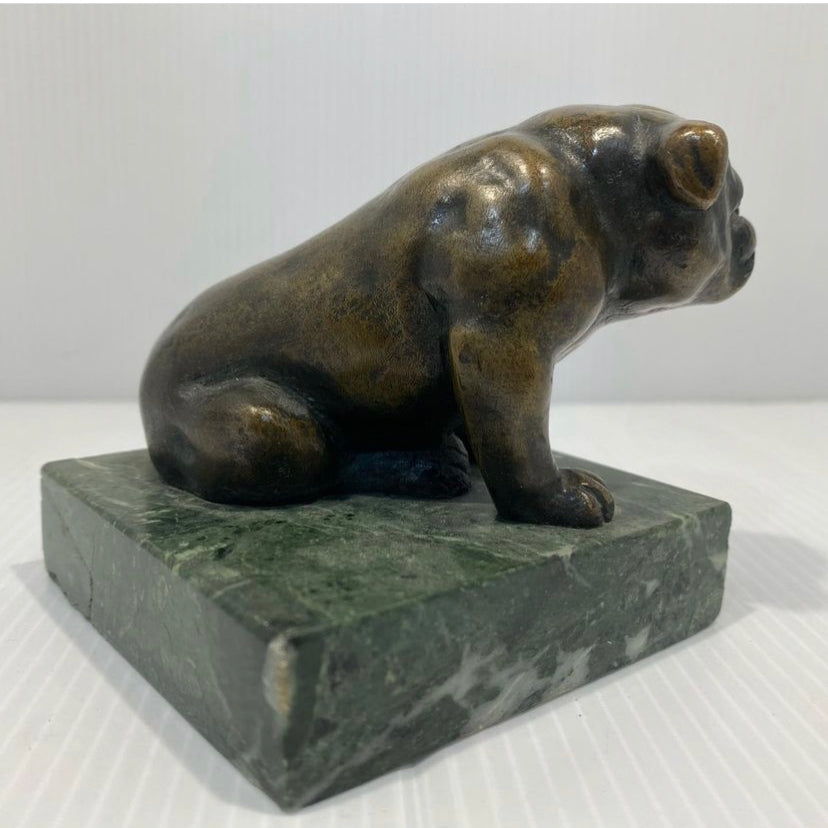 Antique bronze bulldog
