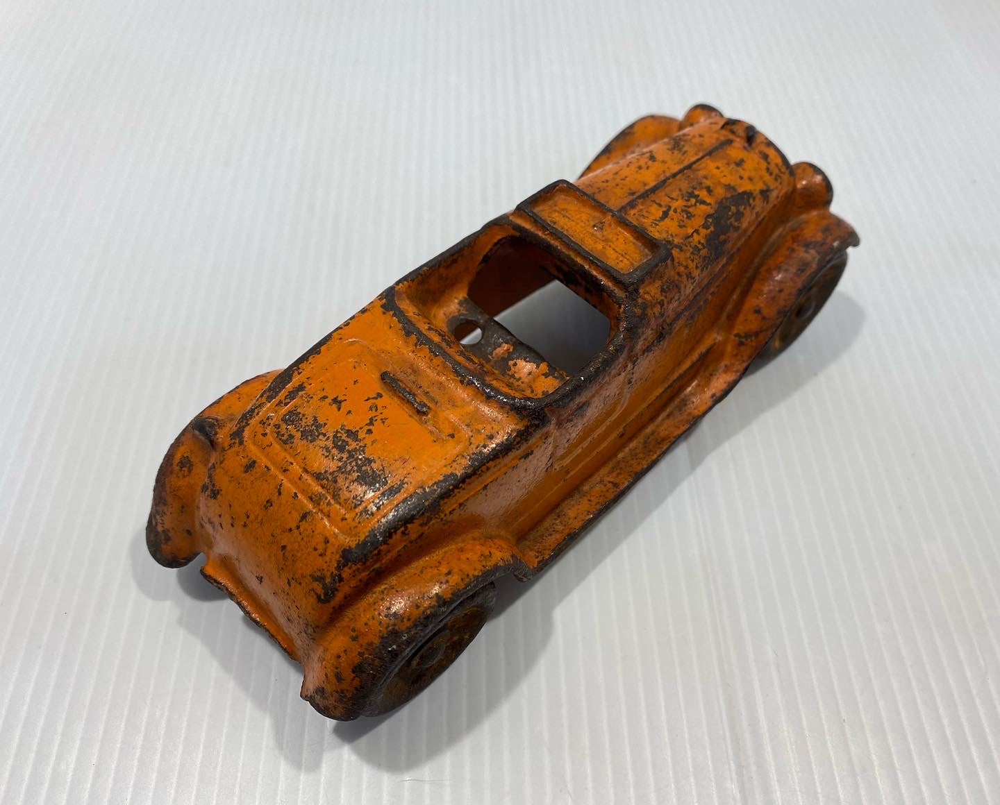 Antique 1930s Kilgore Cast Iron Orange Roadster