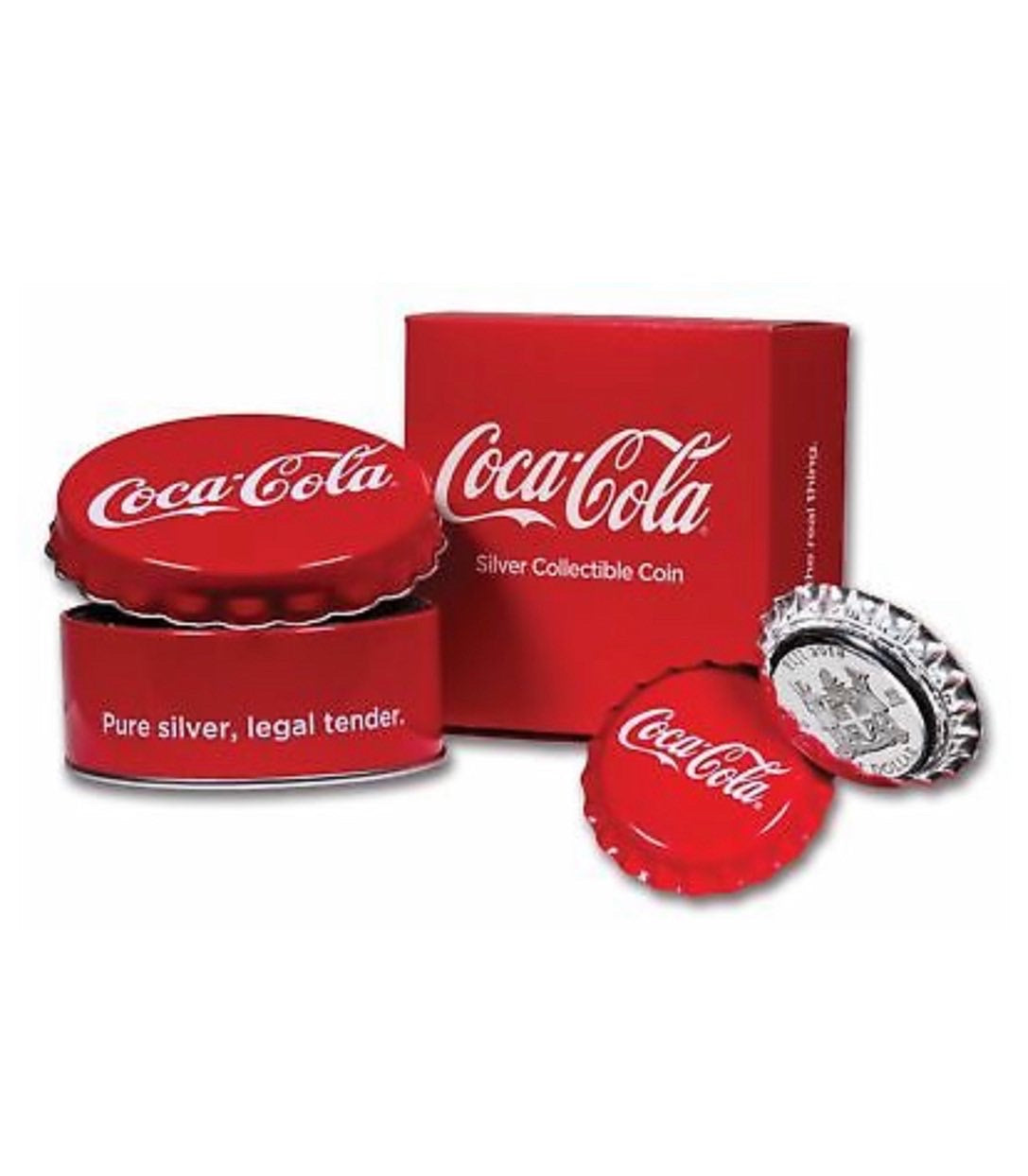 2018 Fiji Coke Coca-Cola Bottle Cap-Shaped 6g Silver Color Proof $1 Coin Proof