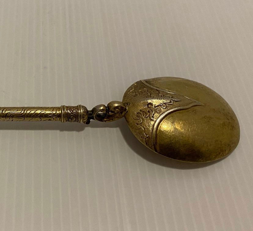 Antique 18th century italian bronze spoon
