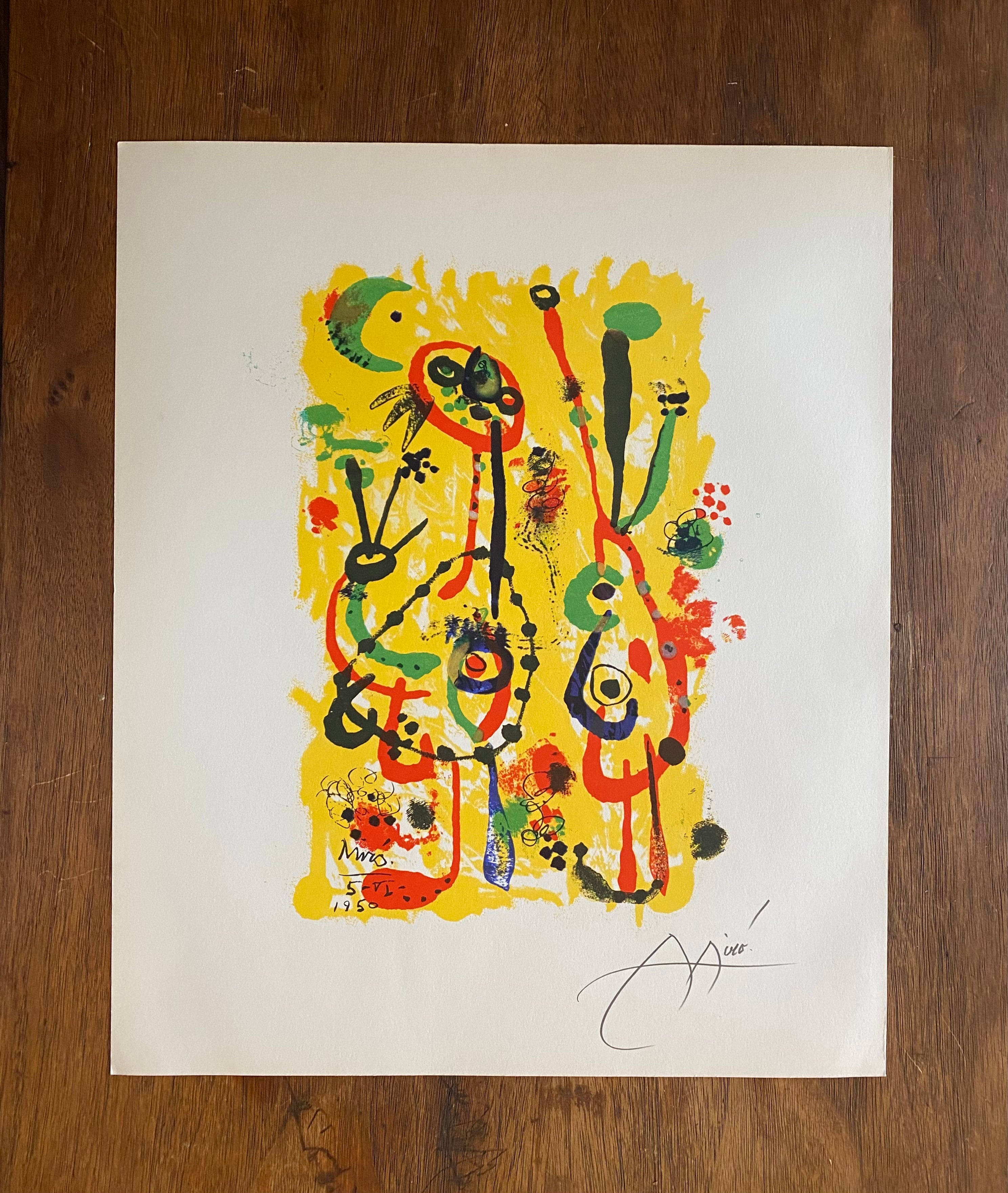 Joan Miró lithography 1950, hand-signed