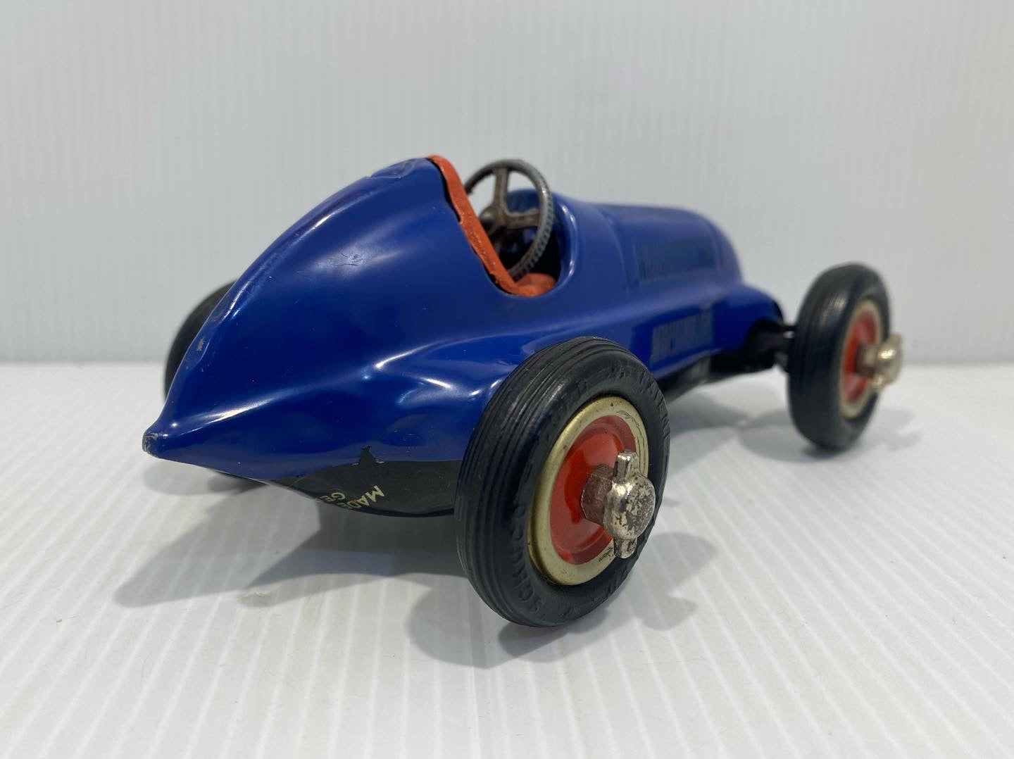 Original 1950s Schuco studio Racer 1050 Car Tin Plate Wind Up . Made in Germany US zone.