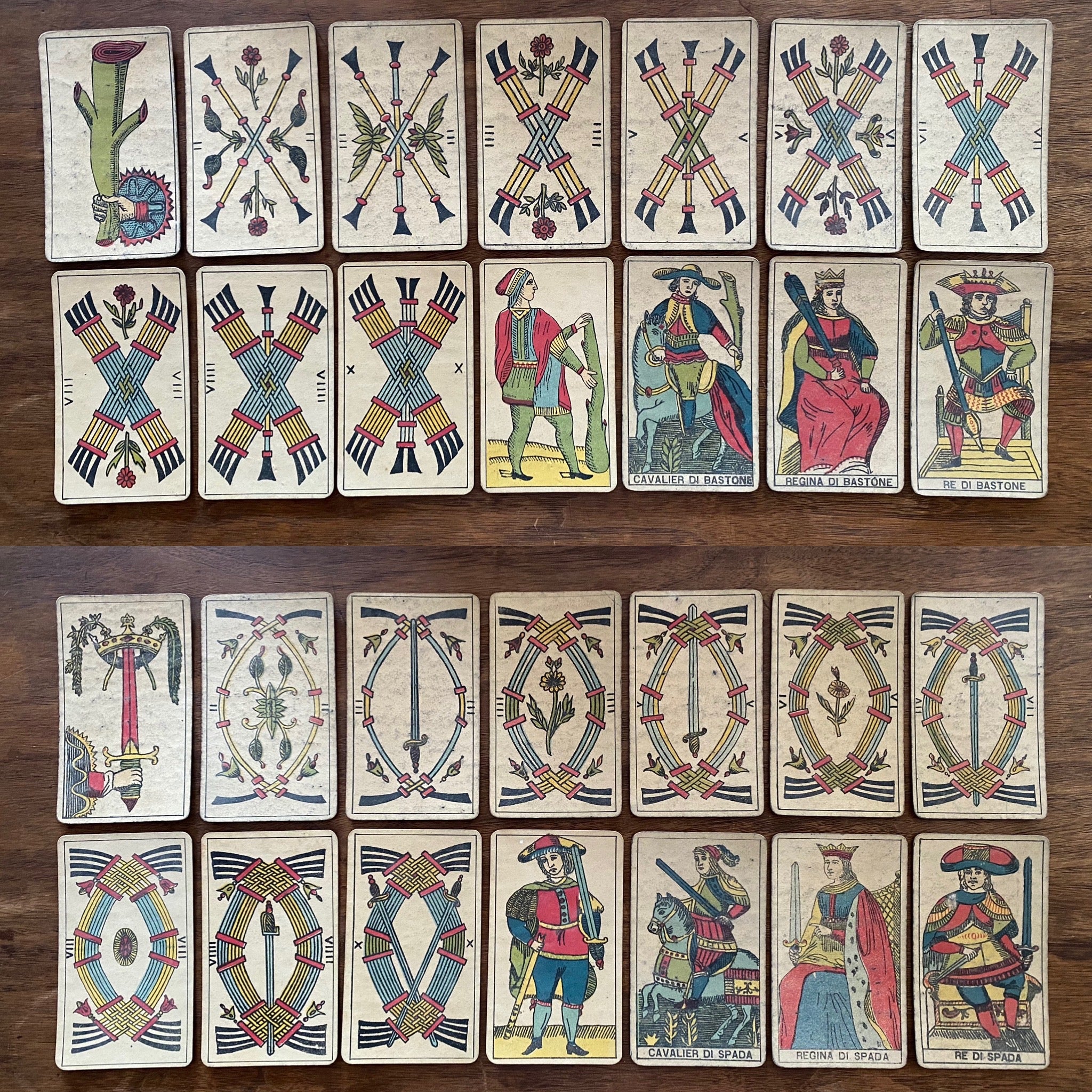 Antique Italian Tarot cards By Faustino Solesio Genova, Italy, c.1880.