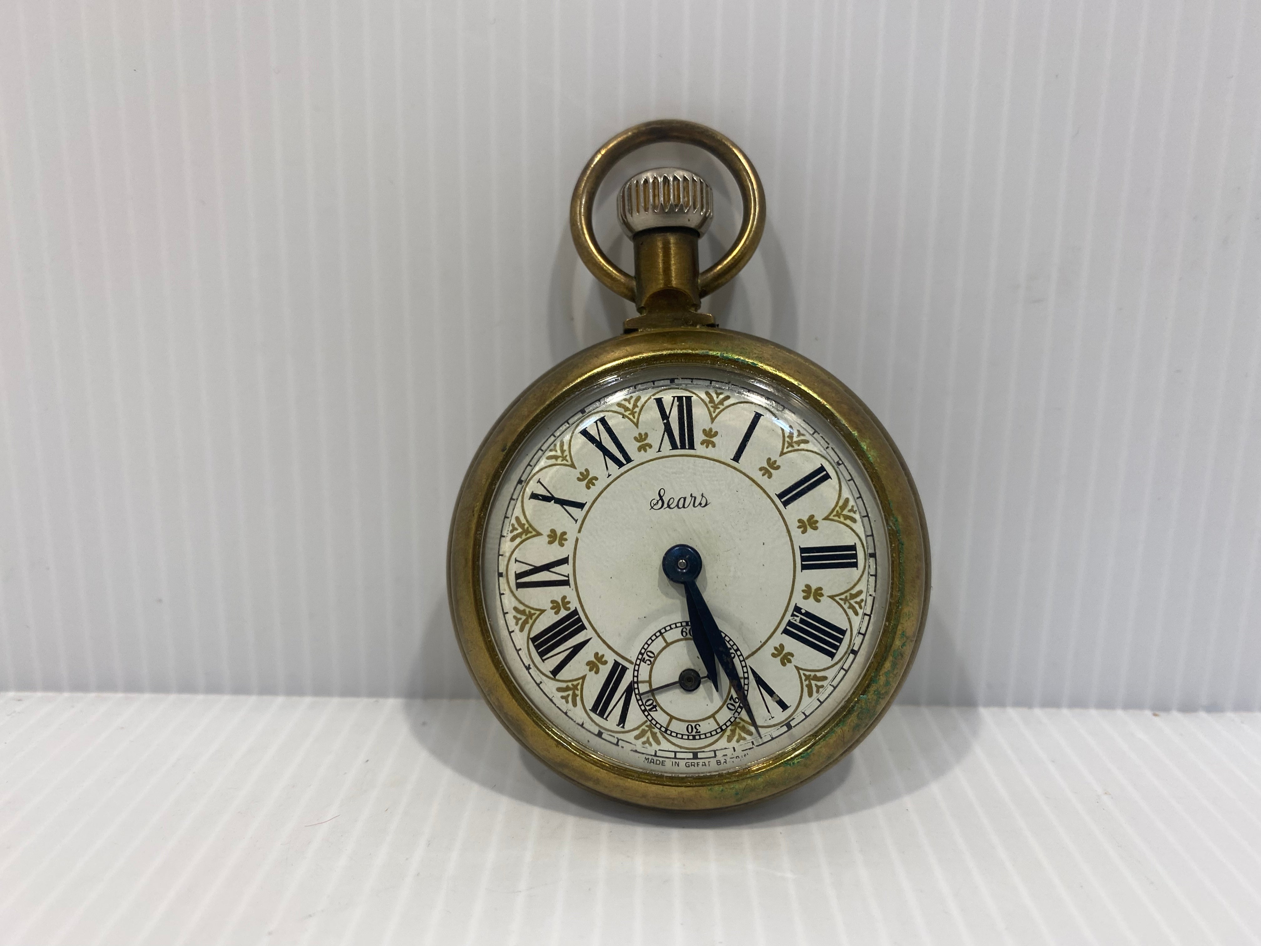 Sears Railroad Brass Pocket Watch