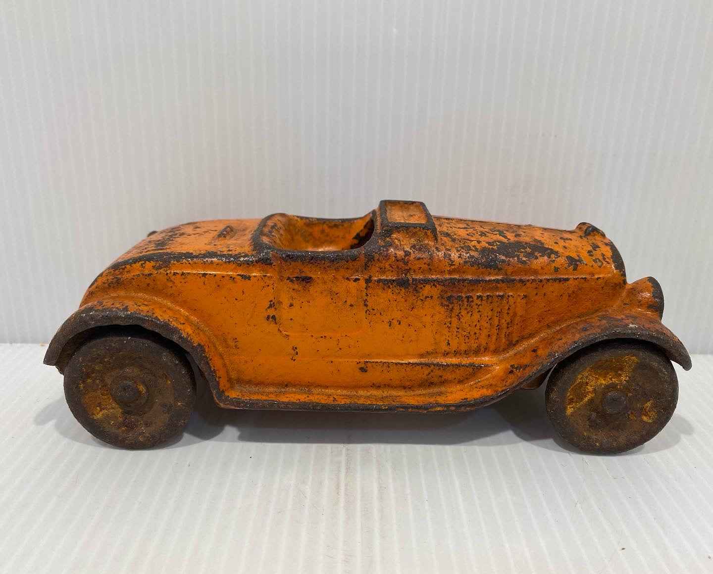 Antique 1930s Kilgore Cast Iron Orange Roadster