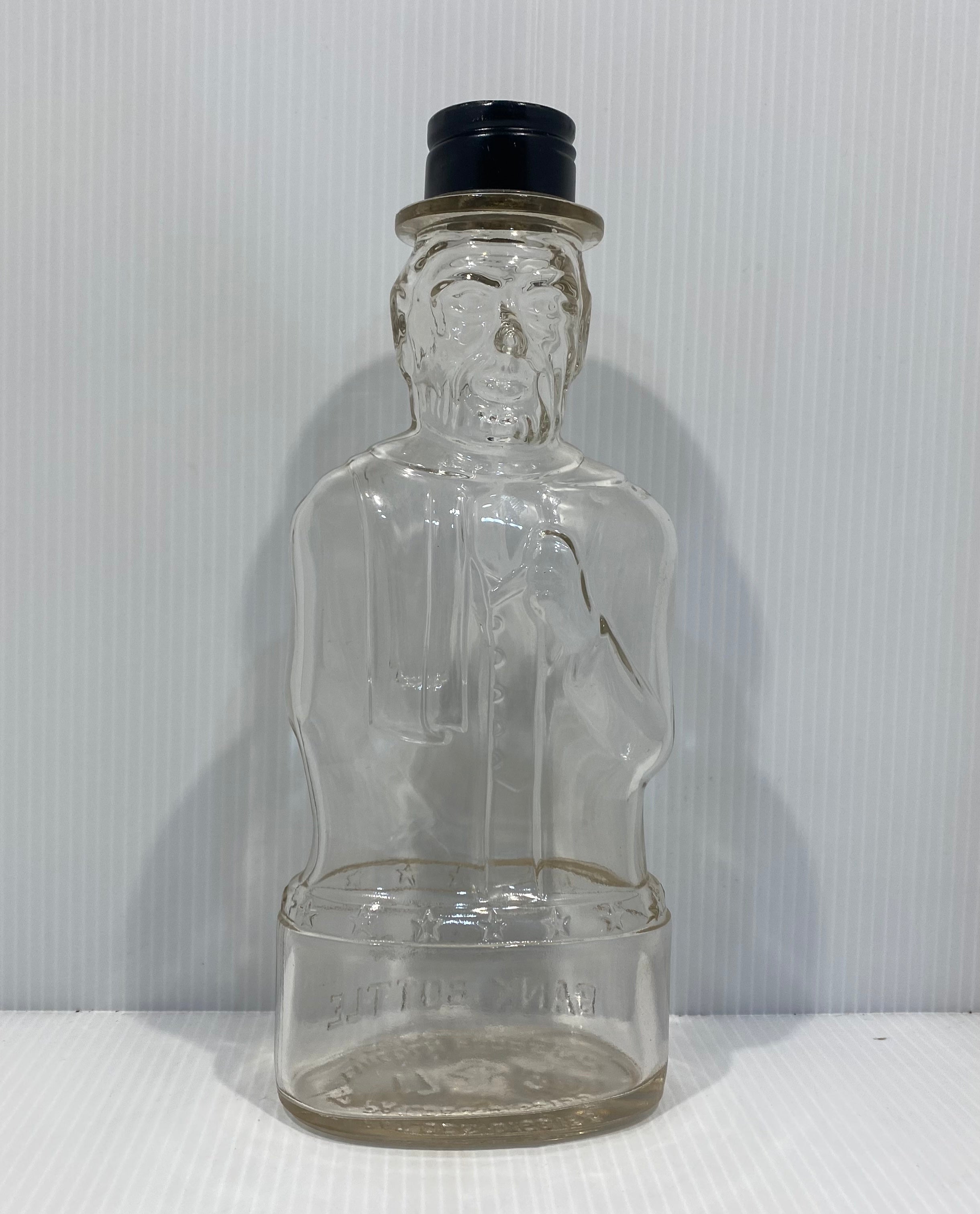 Abraham Lincoln Bank Bottle Glass